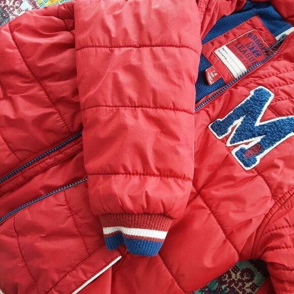 Brooklyn League NYC Boys Red/Navy Fleece-lined Coat sz 7-8 - Picture 7 of 8